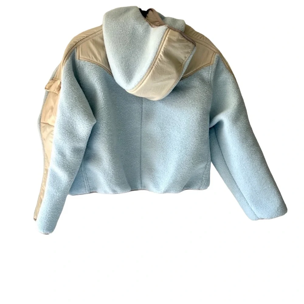 Air Jordan Cozy Girl Half Zip Fleece Hoodie Pale Blue Stone Women's Large NWT